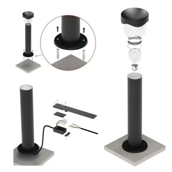 EMOS ZGA0C0P LED zahradní svítidlo sloupek E27,IP44,MAX 15W