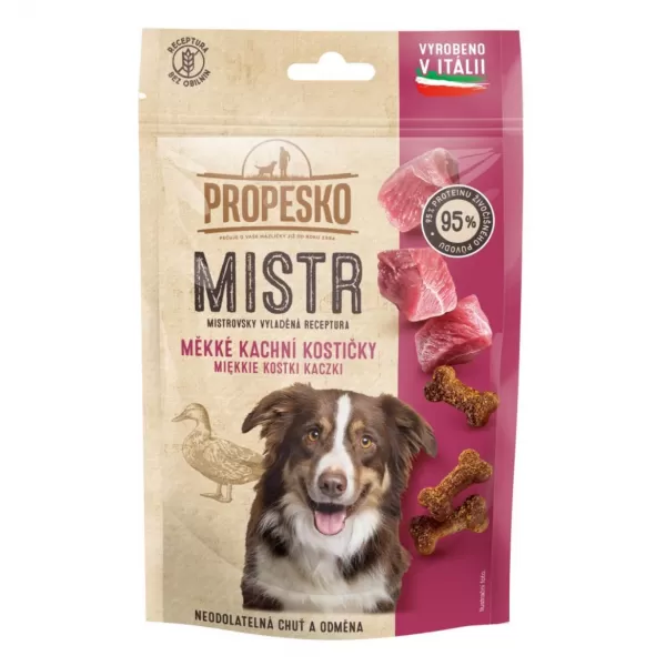 JUKO PROPESKO Dog Mistr měkké kachní kostičky GF 90g
