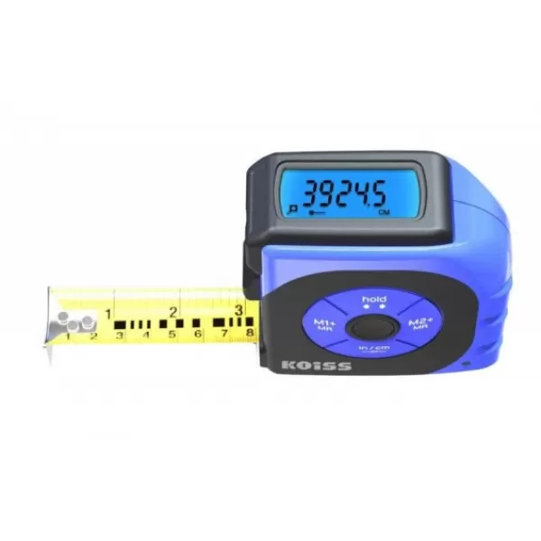 Metr svinovací digit.K4TM 5mx25mm KOISS s laserem