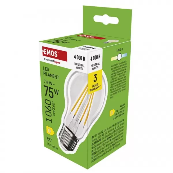 EMOS LED FLM A60 7,8W 1060lm E27 NW ZF5D53