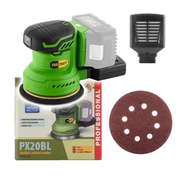PROCRAFT Excentrická aku bruska PX20BL (bez baterie a nabíječky)