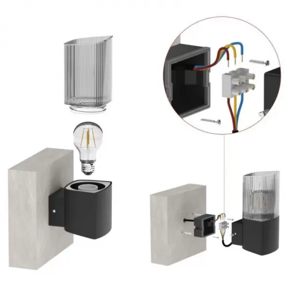 EMOS ZGL010P LED zahradní svítidlo nástěnné E27,IP54,MAX 25W