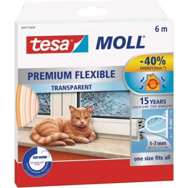 Těsnění TESA do oken silikonové D 9x7mmx6m transp.