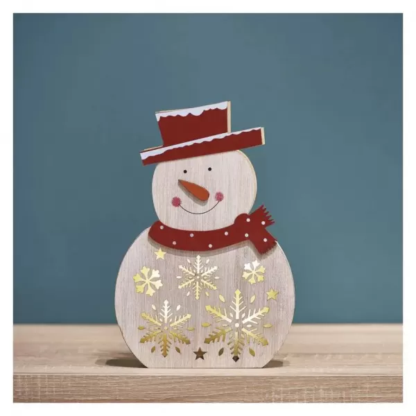 EMOS 5LED XMAS WOOD SNOWMAN 2AA T WW DCWW07