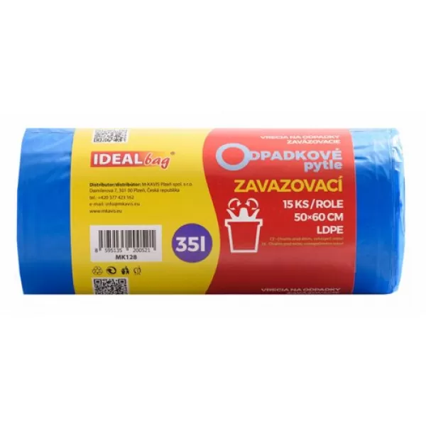 Sáčky do koše 35L/15ks zavazovací