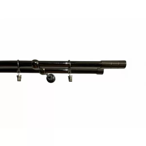 Dvojitá záclonová souprava VÁLEC 19/160cm, černý nikl