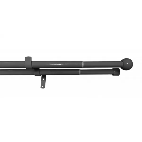 Dvojitá zácl.souprava roztaž.KOULE 16/19mm, 120-230cm, černý nikl,bez krouž 7173-04484