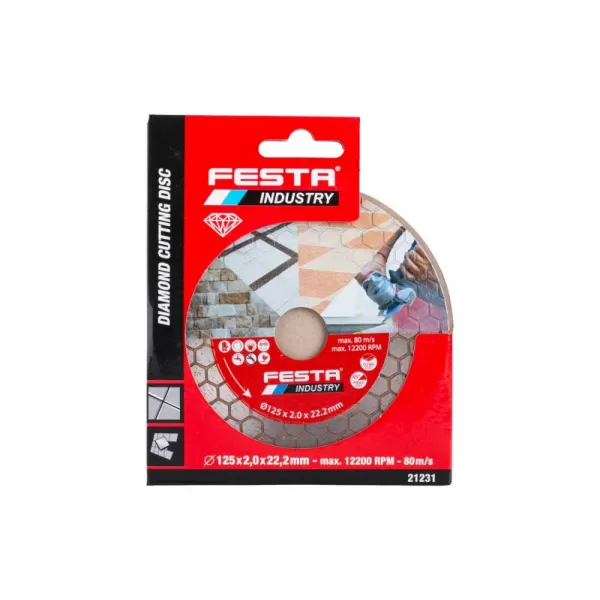 Kotouč diamantový FESTA INDUSTRY řezný 125x2.0x22.2mm 8590804102694