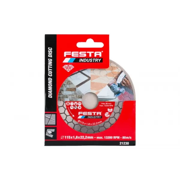 Kotouč diamantový FESTA INDUSTRY řezný 115x1.8x22.2mm8590804102700