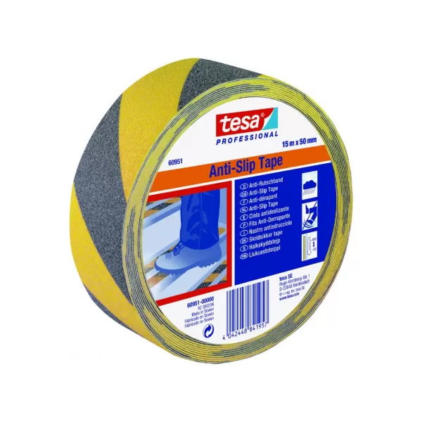 Páska výstražná protiskluz.15m x50mm černo-žlutá 60951