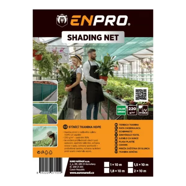 Tkanina stínící HDPE 220g UV stabil 1,5mx10m