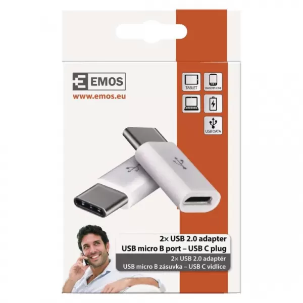 EMOS USB ADAPTÉR MICRO B/F-USB C/M 2ks SM7023