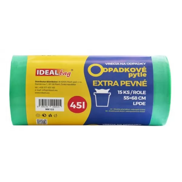 Pytel LDPE 45l/15ks role, 55x68cm