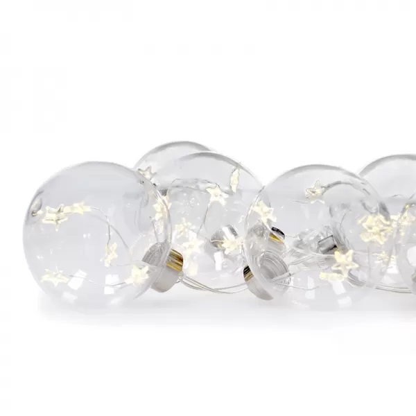 LED sada vánočních koulí se svíticími hvězdami 6ks 30LED