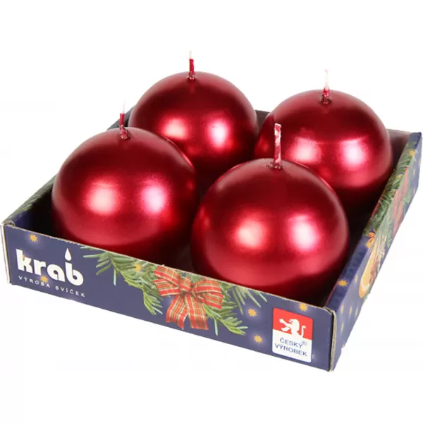Svíčka koule 60 METALIC 4ks