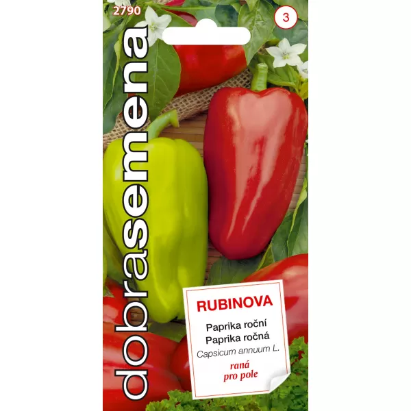 Dobrá semena Paprika zel. - Rubinova, pole 0,5g