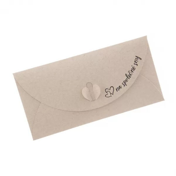 Obálka papír ,,na společné sny,, 22x11 cm