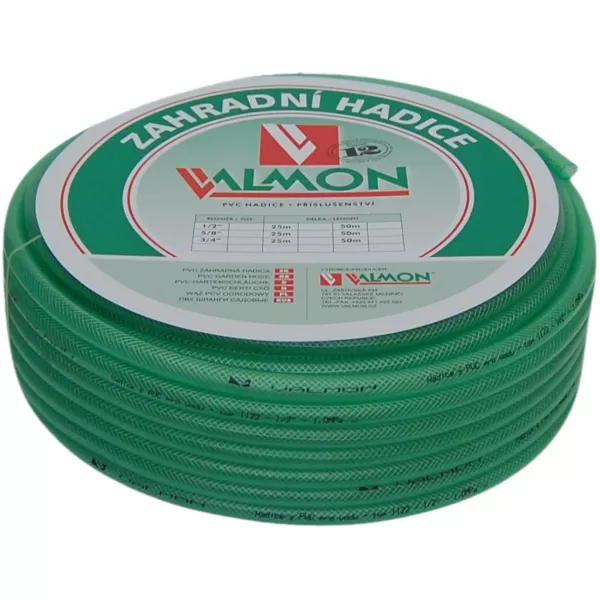 Hadice zelená transparentní Valmon - 1/2", role 25 m