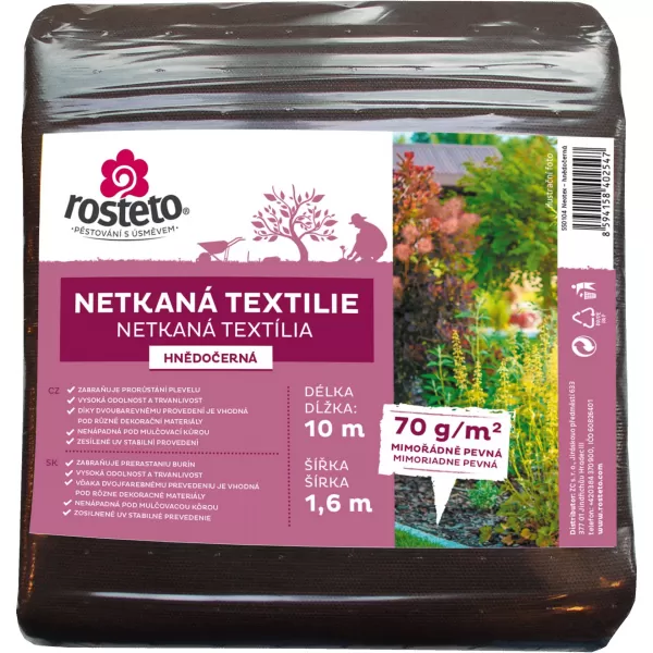 Neotex / netkaná textilie Rosteto - hnědočerný 70g šíře 10 x 1,6 m