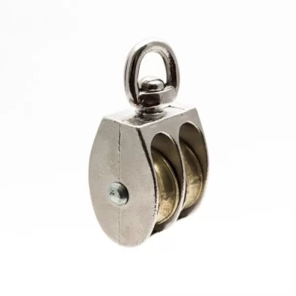 ADOBY Kladka dvojitá s otočným zavěšením 15 mm 1/2" niklovaná s etiketou