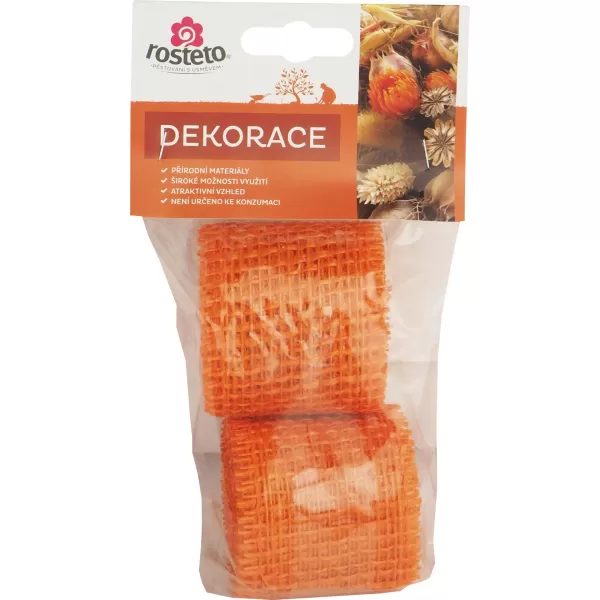 Jutová stuha Rosteto 4 cm x 3 m - oranžová (2 ks)