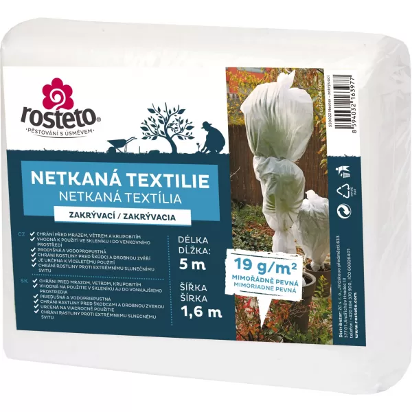 Neotex / netkaná textilie Rosteto - bílý 19g šíře 5 x 1,6 m