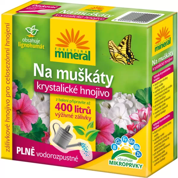 Krystalické hnojivo s lignohumátem - Na muškáty 400 g