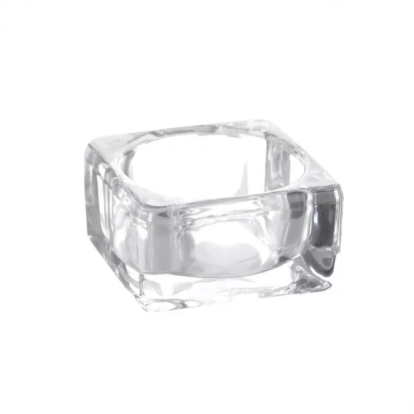 Svícen sklo 8x8x4 cm
