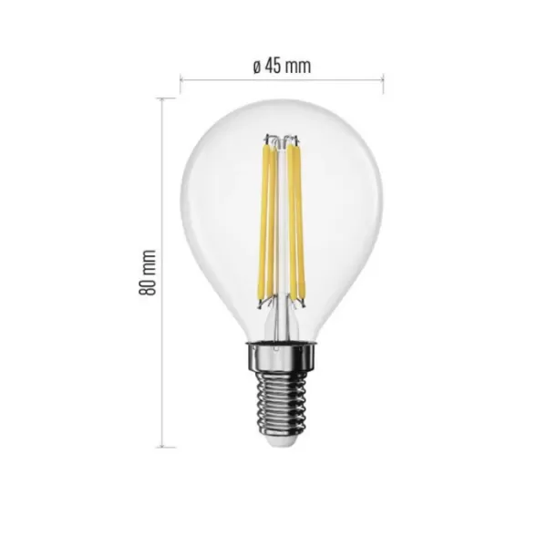 EMOS LED FLM MINI GL 3,4W 40W E14 WW 470lm ZF1D22
