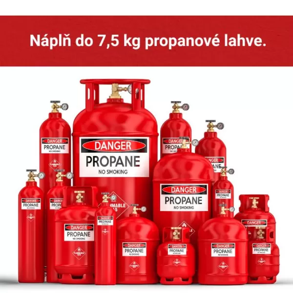 Lahev Propan čistý 7,5kg-karavan,plast,gril NOVÉ NÁPLŇ