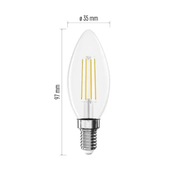 EMOS LED FLM CANDLE 3,4W 40W 470lm E14 NW ZF3D23
