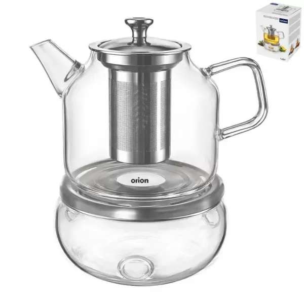Konvice borosil. sklo+filtr nerez se stojánkem 1,22 l