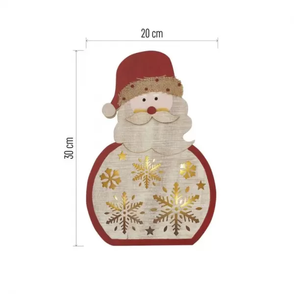 EMOS 5LED XMAS WOOD SANTA 2AA WW DCWW24