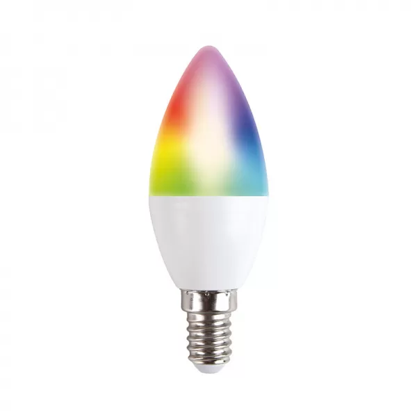 LED SMART WIFI žárovka,svíčka,5W,E14 RGB 400lm