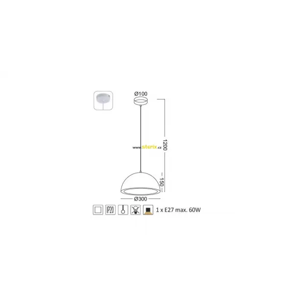 NIPEKO Svítidlo Malibu pr.30cm E27