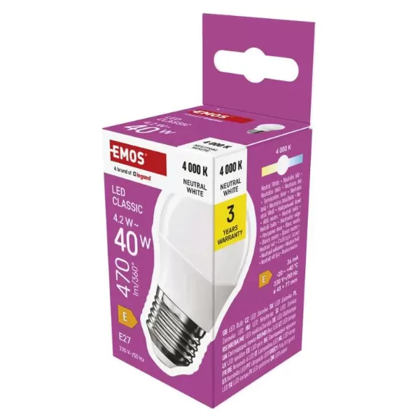 EMOS LED CLS MINI GLOBE 4,2W 470lm ZQ6E23