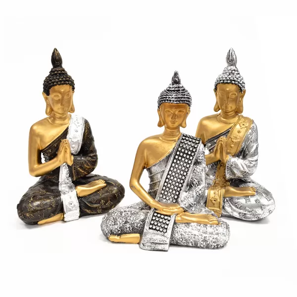 Budha polyresin 14x19,5 cm 3ASS