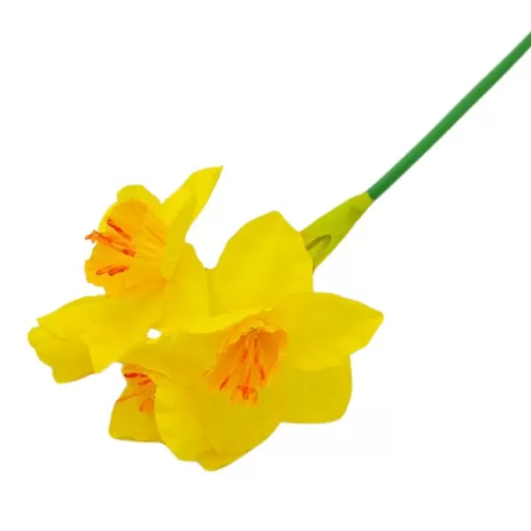 Dekorace - Narcis 4 květy 42cm žlutý