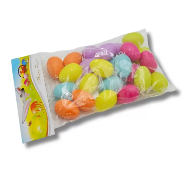 Dekorace - Vejce plast sáček 4cm/24ks mix barev