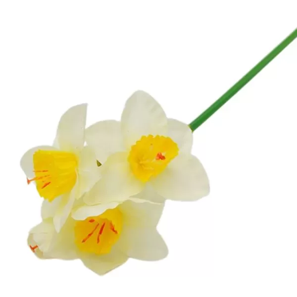 Dekorace - Narcis 4 květy 42cm bílý