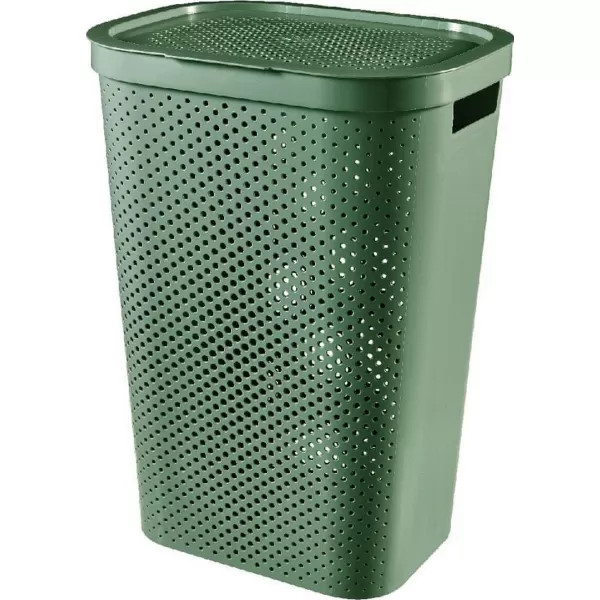 Koš na špinavé prádlo INFINITY 60l puntíky zelený