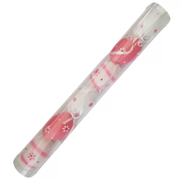 Dekorace - Vejce plast tuba 6cm/6ks růžovobílá