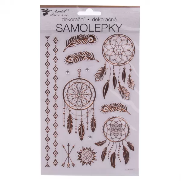 Samolepky lapač snů barva měděná 15x25 cm