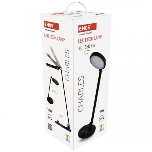 EMOS Lampa stolní LED CHARLES černá Z7628B