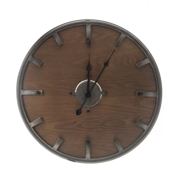 Hodiny nástěnné dřevo/kov šedé pr. 45 cm