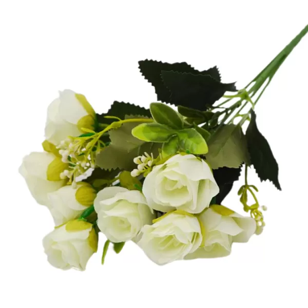 Dekorace - Kytice pivoněk 5 výhonků 31cm bílá