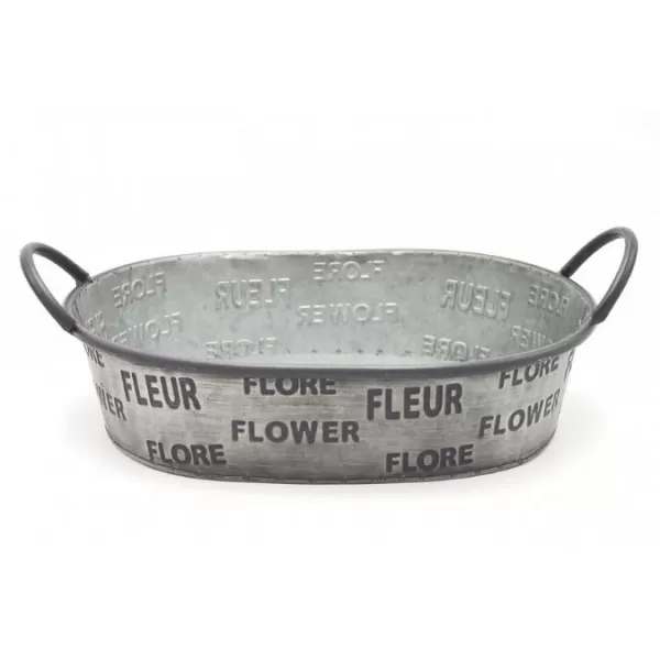 Dekorace - Miska plech ovál FLEUR 34,5x28x8cm