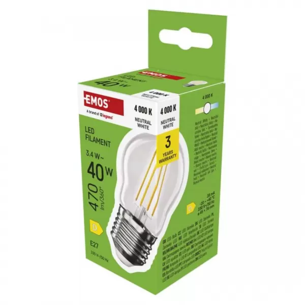 EMOS LED FLM MINI GL 3,4W 470lm E27 NW ZF6D23