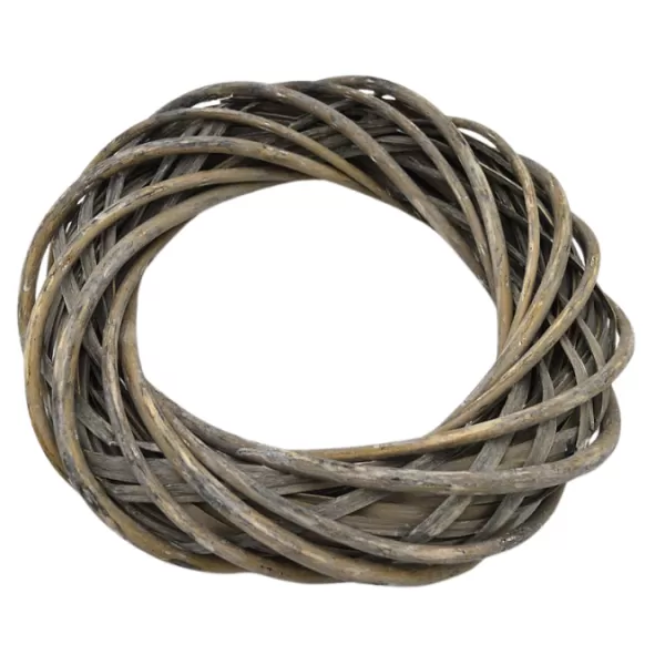 Dekorace - Věnec vrba 25cm šedý