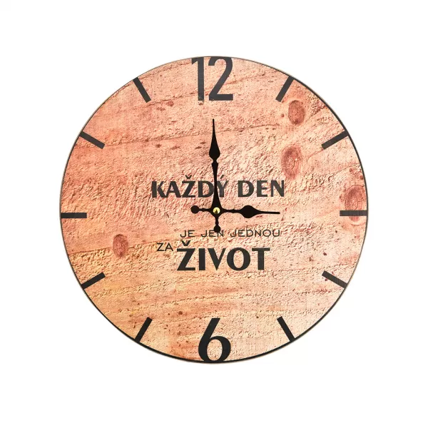 Hodiny nástěnné dřevo Každý den pr. 34 cm
